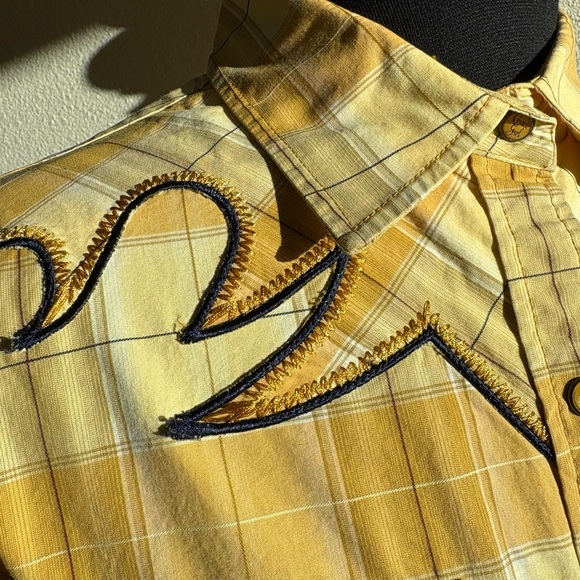 Cruel Girl Yellow Plaid Button Down Shirt - Picture 4 of 7